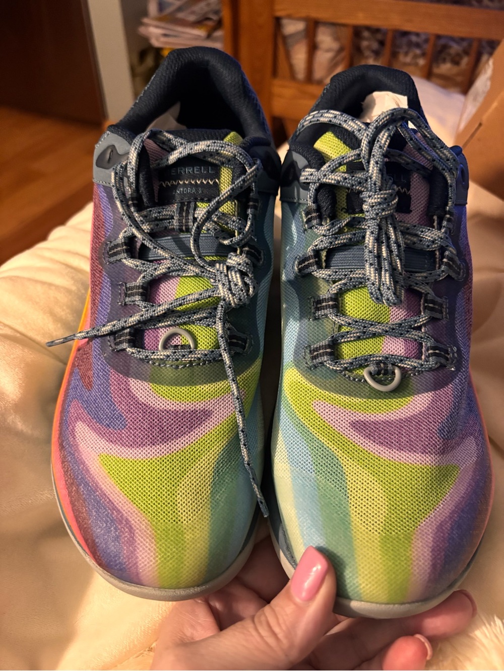 Merrell Rainbow Wave Trail Sneaker in Navy and Multicolor Antora 3  10 - Picture 3 of 8